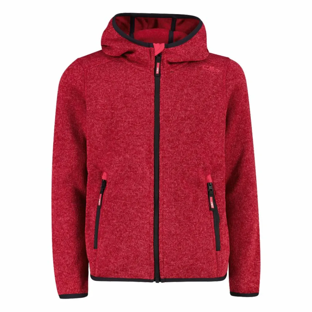 Mädchen schweres Fleecejacke Knit-Tech in melierter Optik mit Kapuze>CMP Best