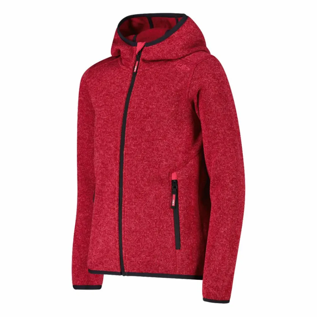 Mädchen schweres Fleecejacke Knit-Tech in melierter Optik mit Kapuze>CMP Best