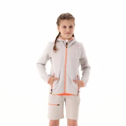 Mädchen schweres Fleecejacke Knit-Tech in melierter Optik mit Kapuze><noscript><img width=