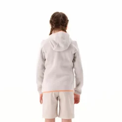 Mädchen schweres Fleecejacke Knit-Tech in melierter Optik mit Kapuze><noscript><img width=