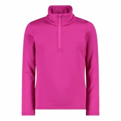 Mädchen Stretch Performance Stehkragenshirt mit kurzem Reißverschluss><noscript><img width=