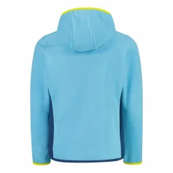 Mädchen-Fleecejacke mit Kapuze und durchgehendem Reißverschluss und Color Block><noscript><img width=