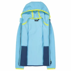 Mädchen-Fleecejacke mit Kapuze und durchgehendem Reißverschluss und Color Block><noscript><img width=
