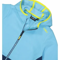 Mädchen-Fleecejacke mit Kapuze und durchgehendem Reißverschluss und Color Block><noscript><img width=