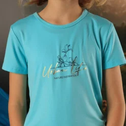 Mädchen-T-Shirt aus Funktionsgewebe mit Print vorne><noscript><img width=