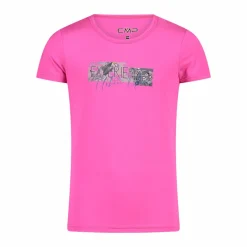Mädchen-T-Shirt aus Funktionsgewebe mit Print vorne><noscript><img width=