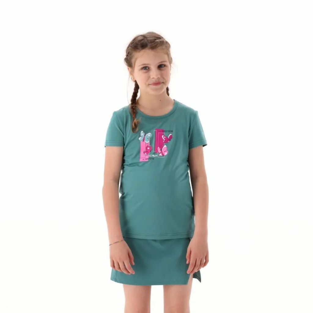 Mädchen-T-Shirt aus Funktionsgewebe mit Print vorne>CMP New