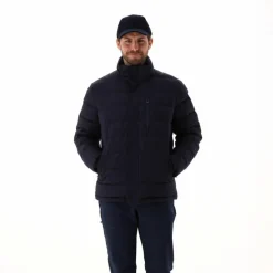 Melierte gepolsterte Herrenjacke mit Kapuze mit Sorona><noscript><img width=
