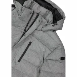 Melierte gepolsterte Herrenjacke mit Kapuze mit Sorona><noscript><img width=