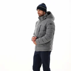 Melierte gepolsterte Herrenjacke mit Kapuze mit Sorona><noscript><img width=