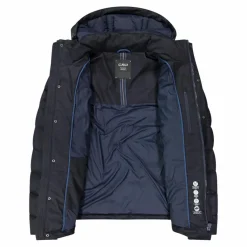 Melierte gepolsterte Herrenjacke mit Kapuze mit Sorona><noscript><img width=