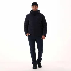 Melierte gepolsterte Herrenjacke mit Kapuze mit Sorona><noscript><img width=
