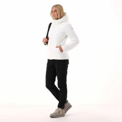 Melierte, wattierte Damenjacke mit Kapuze mit Sorona><noscript><img width=