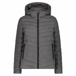 Melierte, wattierte Damenjacke mit Kapuze mit Sorona><noscript><img width=