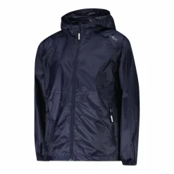 Regenjacke mit fest angebrachter Kapuze für Jungen><noscript><img width=