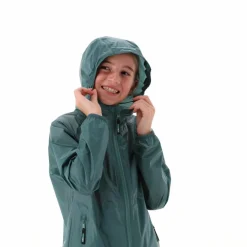 Regenjacke mit fest angebrachter Kapuze für Mädchen><noscript><img width=