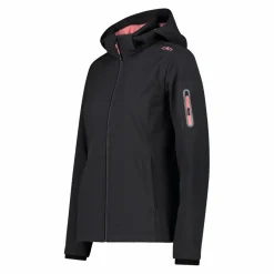 Softshell-Damenjacke mit abnehmbarer Kapuze><noscript><img width=