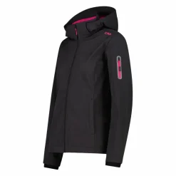 Softshell-Damenjacke mit abnehmbarer Kapuze><noscript><img width=