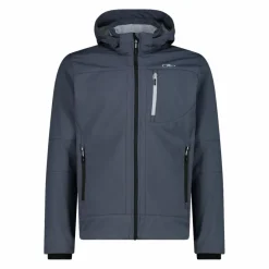 Softshell-Herrenjacke mit abnehmbarer Kapuze><noscript><img width=