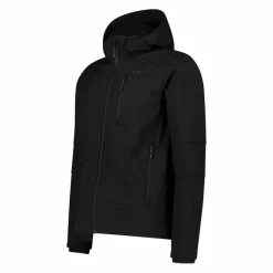 Softshell-Herrenjacke mit abnehmbarer Kapuze><noscript><img width=