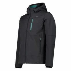 Softshell-Herrenjacke mit abnehmbarer Kapuze><noscript><img width=