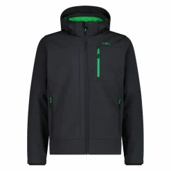 Softshell-Herrenjacke mit abnehmbarer Kapuze><noscript><img width=