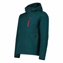 Softshell-Herrenjacke mit abnehmbarer Kapuze><noscript><img width=