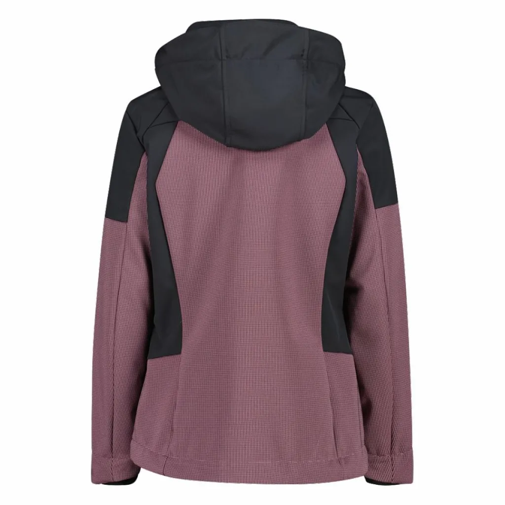 Softshelljacke für Damen mit Kapuze und zweifarbigem Grid-Jacquard-Motiv>CMP Outlet