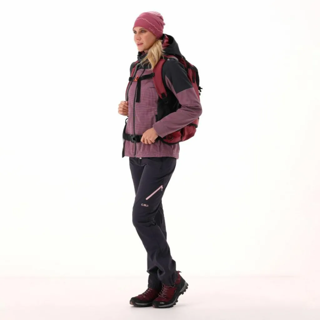 Softshelljacke für Damen mit Kapuze und zweifarbigem Grid-Jacquard-Motiv>CMP Outlet