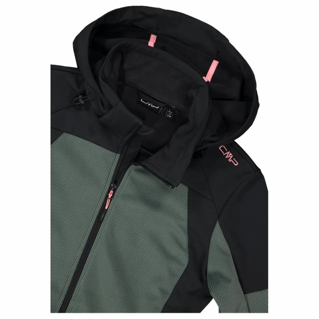 Softshelljacke für Damen mit Kapuze und zweifarbigem Grid-Jacquard-Motiv>CMP Outlet