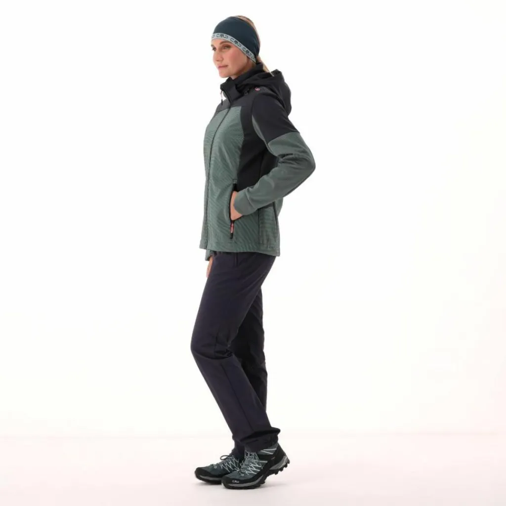 Softshelljacke für Damen mit Kapuze und zweifarbigem Grid-Jacquard-Motiv>CMP Outlet