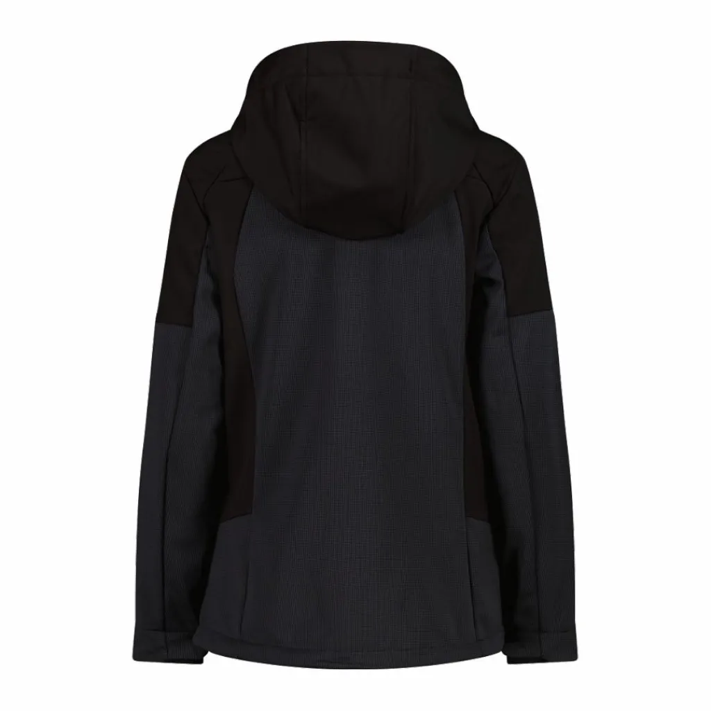Softshelljacke für Damen mit Kapuze und zweifarbigem Grid-Jacquard-Motiv>CMP Outlet