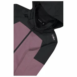 Softshelljacke für Damen mit Kapuze und zweifarbigem Grid-Jacquard-Motiv><noscript><img width=