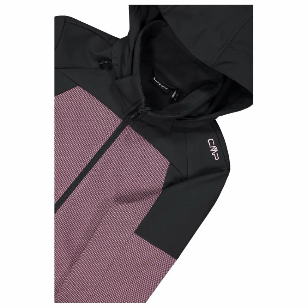 Softshelljacke für Damen mit Kapuze und zweifarbigem Grid-Jacquard-Motiv>CMP Outlet