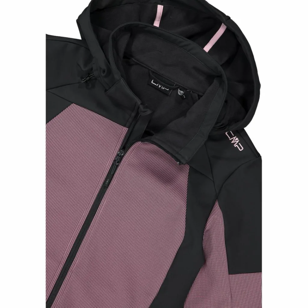 Softshelljacke für Damen mit Kapuze und zweifarbigem Grid-Jacquard-Motiv>CMP Outlet