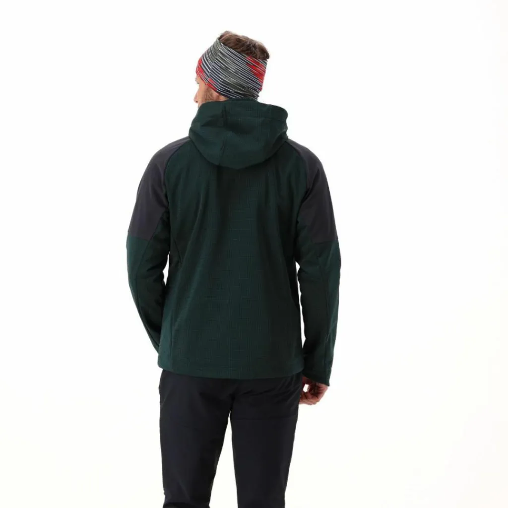 Softshelljacke für Herren mit Kapuze und zweifarbigem Grid-Jacquard-Motiv>CMP Sale