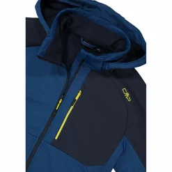 Softshelljacke für Herren mit Kapuze und zweifarbigem Grid-Jacquard-Motiv><noscript><img width=