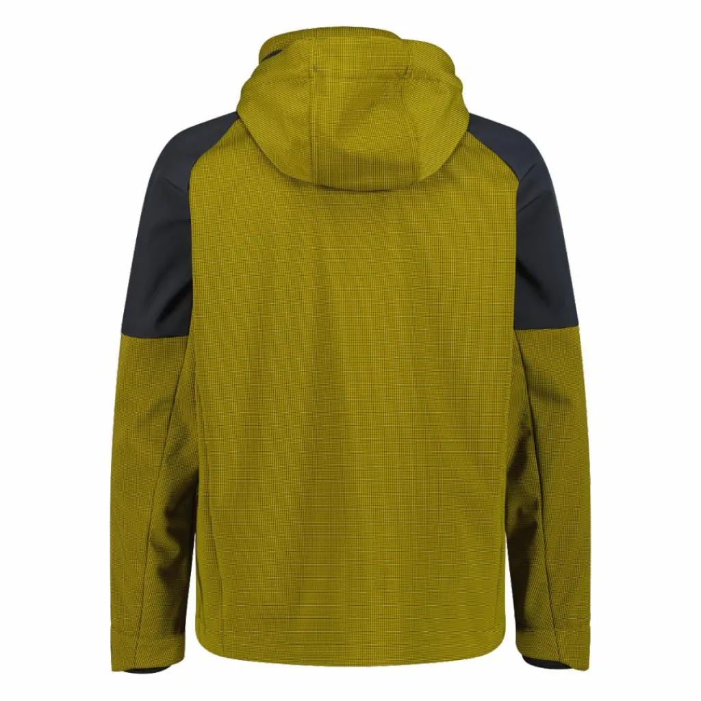 Softshelljacke für Herren mit Kapuze und zweifarbigem Grid-Jacquard-Motiv>CMP Sale