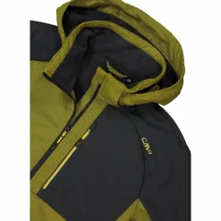 Softshelljacke für Herren mit Kapuze und zweifarbigem Grid-Jacquard-Motiv><noscript><img width=