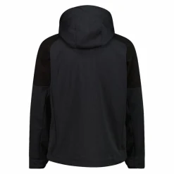 Softshelljacke für Herren mit Kapuze und zweifarbigem Grid-Jacquard-Motiv><noscript><img width=