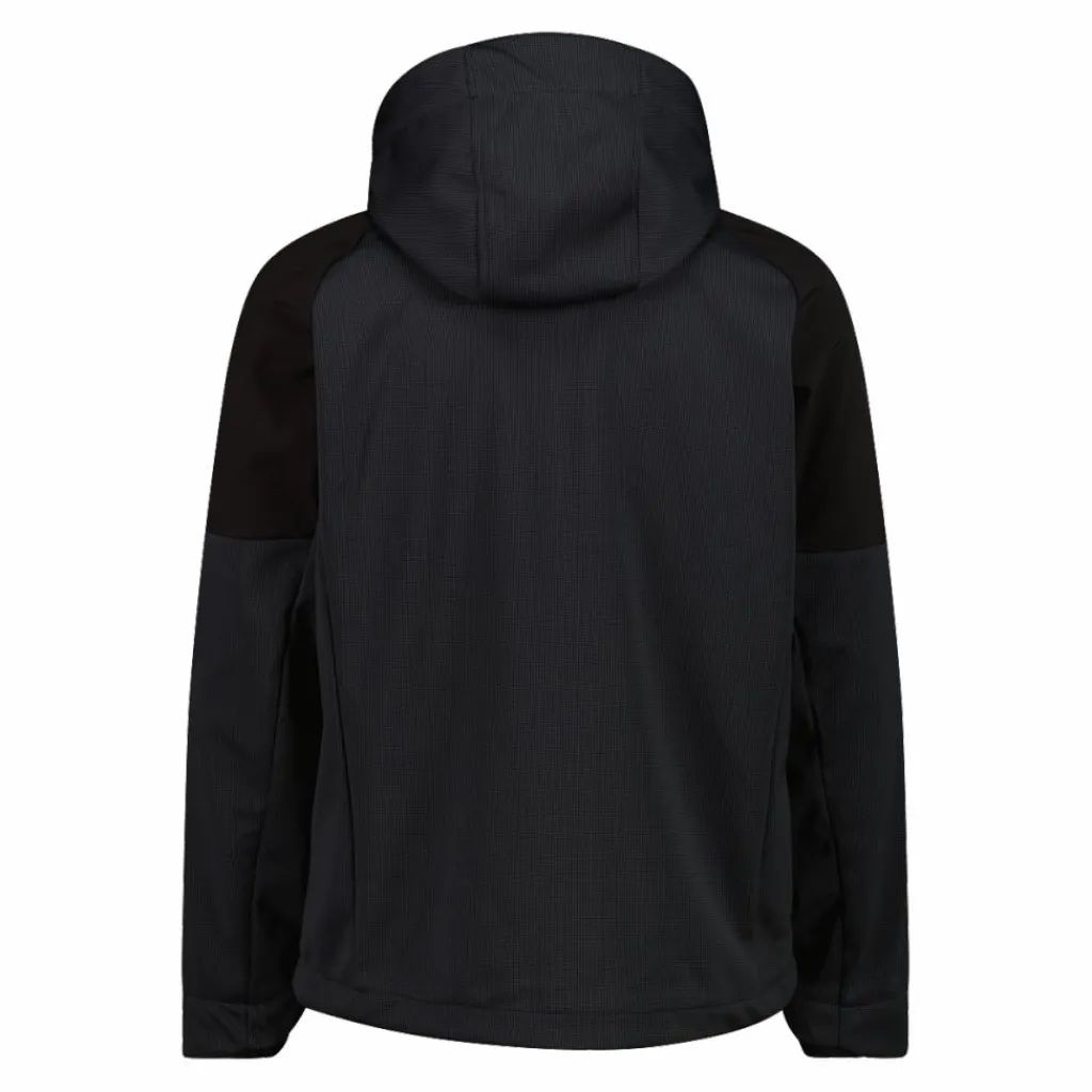Softshelljacke für Herren mit Kapuze und zweifarbigem Grid-Jacquard-Motiv>CMP Sale