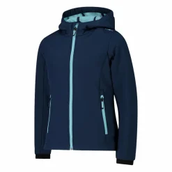 Softshell-Mädchenjacke mit Fix-Hood><noscript><img width=