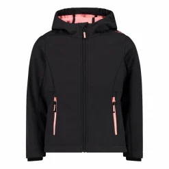 Softshell-Mädchenjacke mit Fix-Hood><noscript><img width=