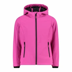 Softshell-Mädchenjacke mit Fix-Hood><noscript><img width=