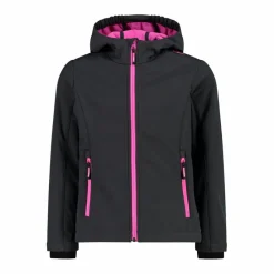 Softshell-Mädchenjacke mit Fix-Hood><noscript><img width=