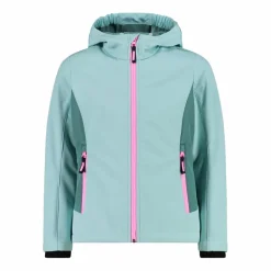 Softshell-Mädchenjacke mit Fix-Hood><noscript><img width=