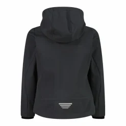 Softshell-Mädchenjacke mit Fix-Hood><noscript><img width=