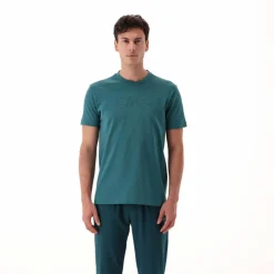 Stretch-Baumwoll-T-Shirt mit Logo><noscript><img width=
