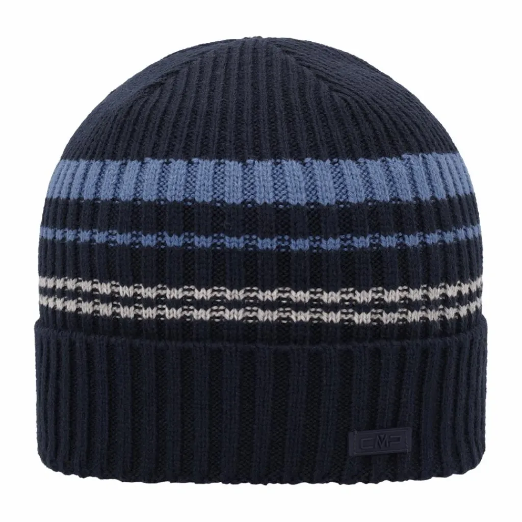 Strickmütze für Herren mit gestreifter Fleece-Innenseite>CMP