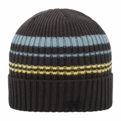 Strickmütze für Herren mit gestreifter Fleece-Innenseite><noscript><img width=
